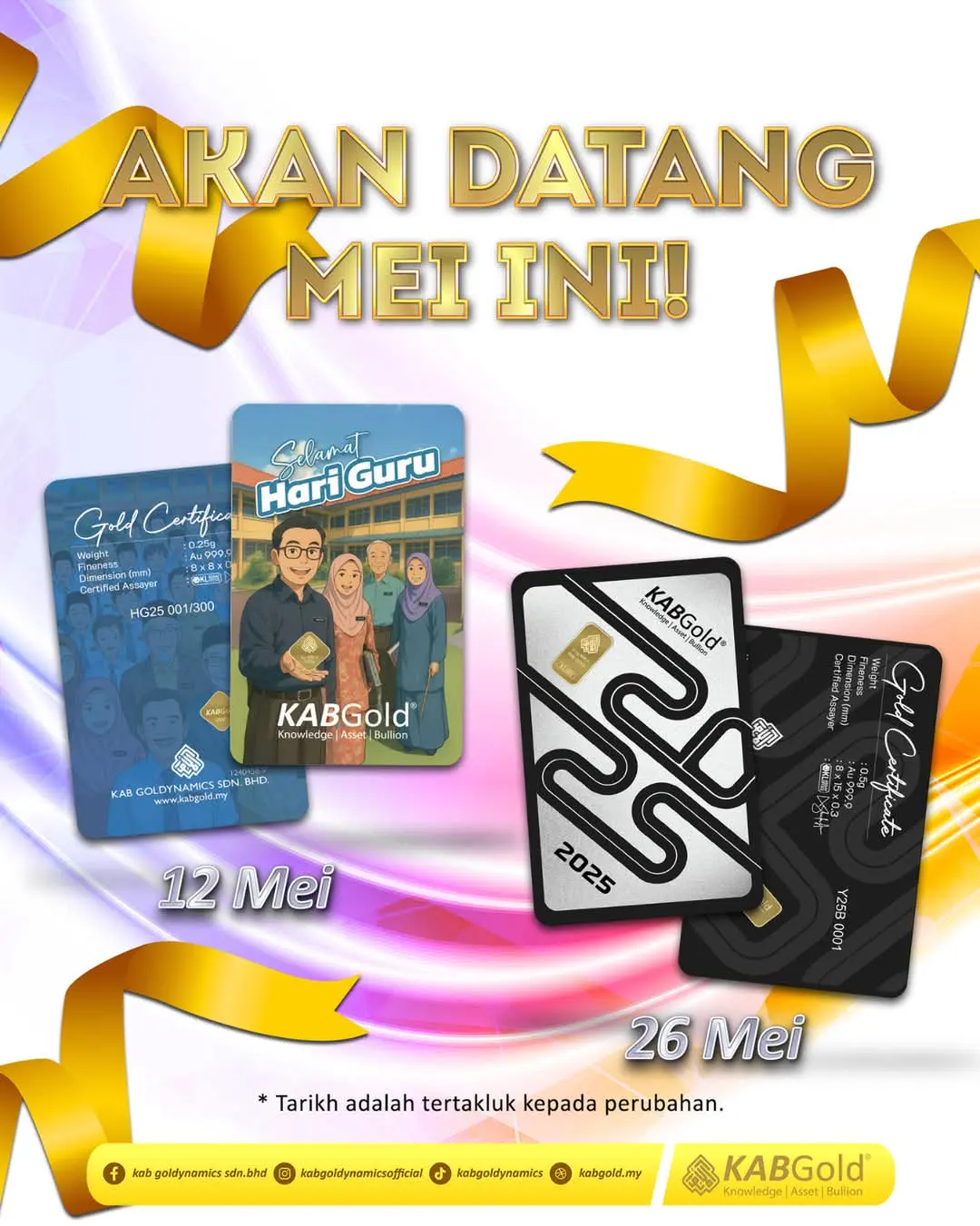 Koleksi Emas Edisi Terhad KAB Gold Akan Dilancarkan Mei Ini - Jangan Terlepas!